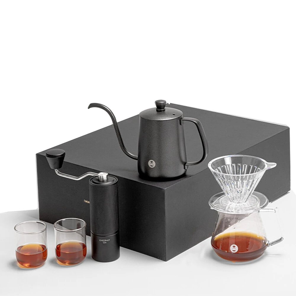 (image for) TIMEMORE Hand-Brewed Coffee Maker Set Home Drip Coffee Hand-Brewed Gift Box Hand-Brewed Coffee Grinder Set Hand Crank Coffee Maker Complete Coffee Bean Grinder
